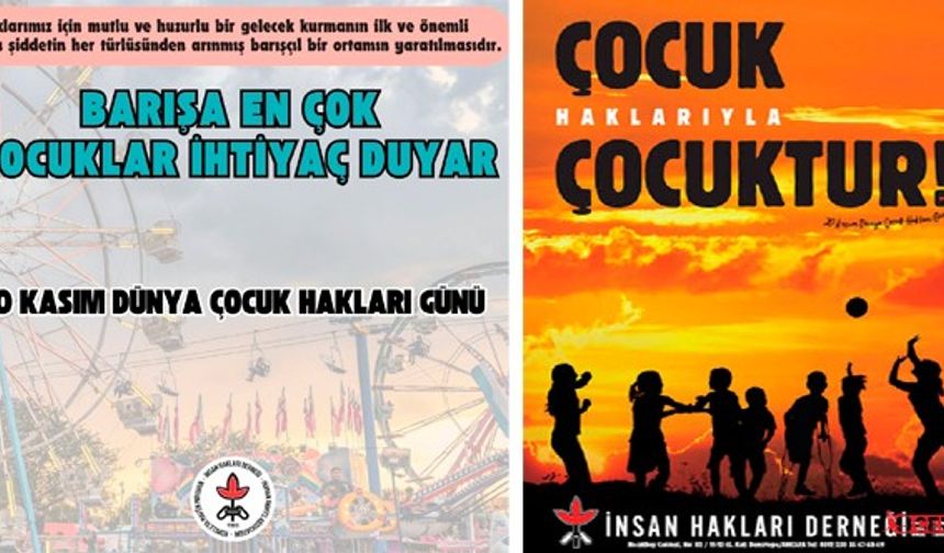 İHD: Barışa En Çok Çocuklar İhtiyaç Duyar!