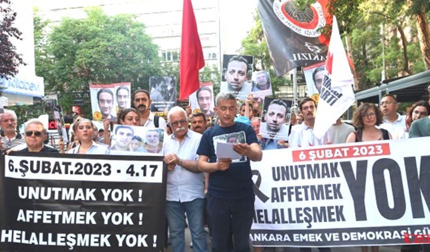 Depremin 28'inci Ayında Ankara'da Adalet Çağrısı “GEÇ GELEN ADALET, ADALET DEĞİLDİR”